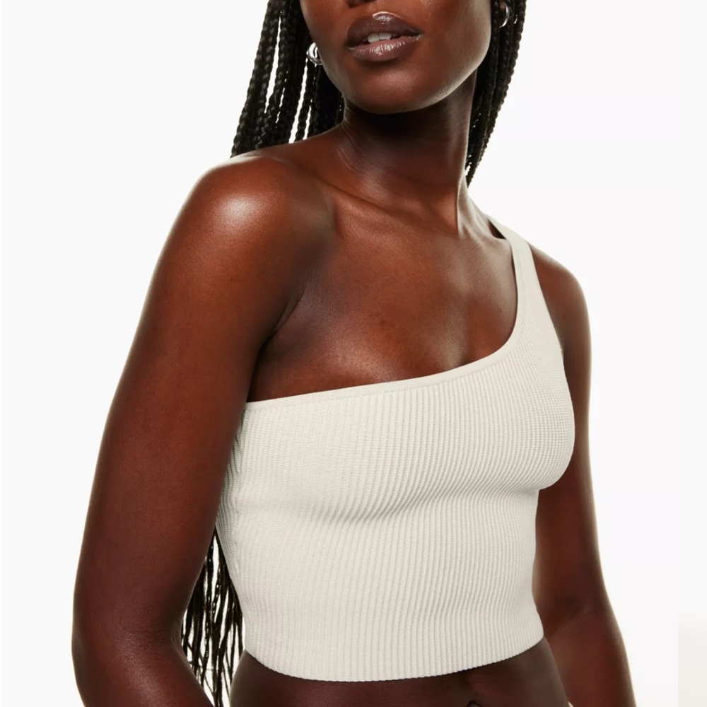 Babaton Sculpt Knit One-Shoulder Cropped Tank